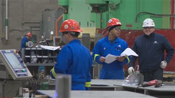 Des employés du chantier naval Irving, à Halifax Des employés du chantier naval Irving, à Halifax