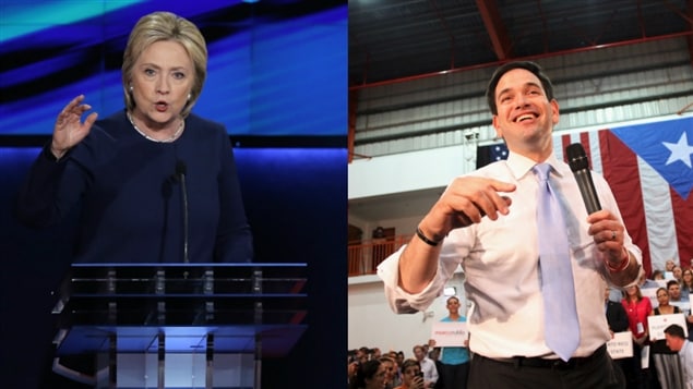 Hillary Clinton et Marco Rubio Hillary Clinton et Marco Rubio