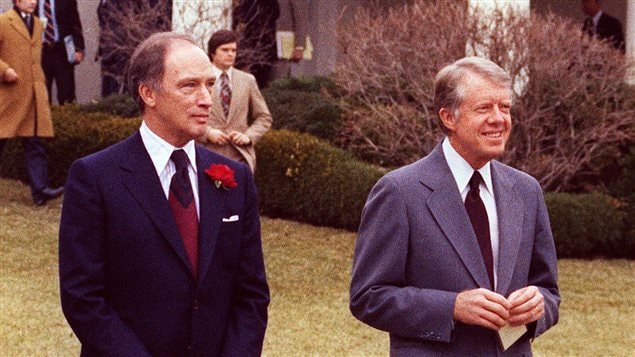 Pierre Elliott Trudeau et Jimmy Carter, Washington, 1979. Pierre Elliott Trudeau et Jimmy Carter, Washington, 1979.