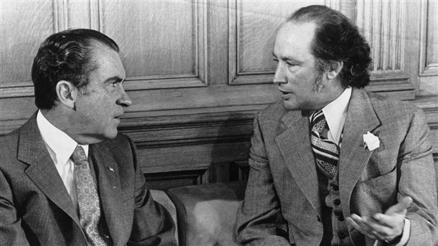 Richard Nixon et Pierre Elliott Trudeau, Ottawa, 1972. Richard Nixon et Pierre Elliott Trudeau, Ottawa, 1972.