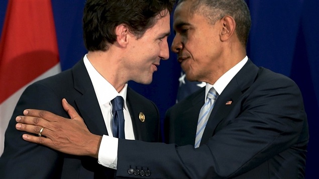 Justin Trudeau et Barack Obama à Manille le 19 novembre dernier. Crédit photo : Jonathan Ernst/Reuters Justin Trudeau et Barack Obama à Manille le 19 novembre dernier. Crédit photo : Jonathan Ernst/Reuters