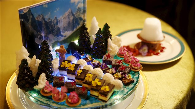 Un des desserts qui seront servis au dîner d'État pour Justin Trudeau Un des desserts qui seront servis au dîner d'État pour Justin Trudeau