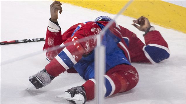 P.K Subban tout juste après avoir été blessé. P.K Subban tout juste après avoir été blessé.