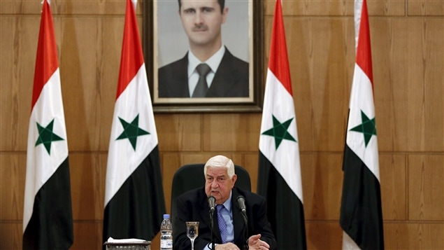 Le ministre syrien des Affaires étrangères, Walid Moualem, lors d'une conférence de presse à Damas, le 12 mars 2016. Le ministre syrien des Affaires étrangères, Walid Moualem, lors d'une conférence de presse à Damas, le 12 mars 2016.