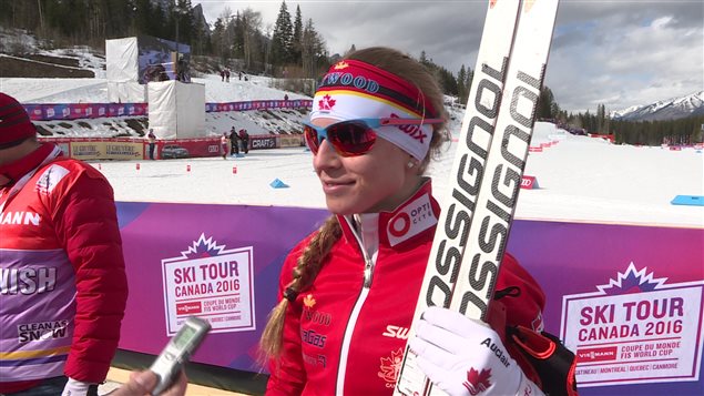 La fondeuse Cendrine Browne au Tour de ski du Canada. La fondeuse Cendrine Browne au Tour de ski du Canada.