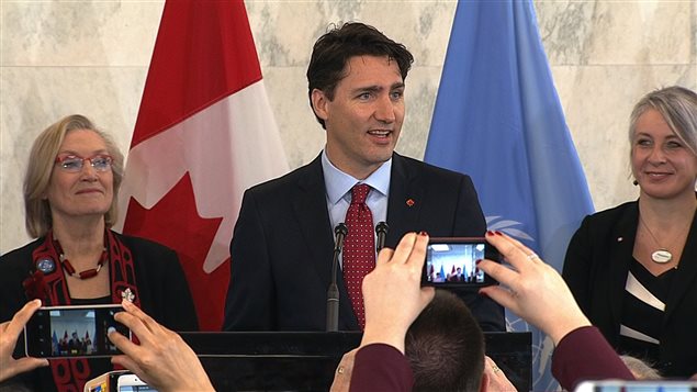 Justin Trudeau à l'ONU à New York Justin Trudeau à l'ONU à New York