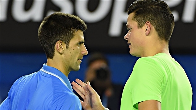 Novak Djokovic et Milos Raonic Novak Djokovic et Milos Raonic