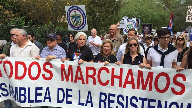 Une manifestation à Miami. Une manifestation à Miami.