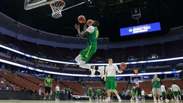 Chris Boucher à l'entraînement Chris Boucher à l'entraînement