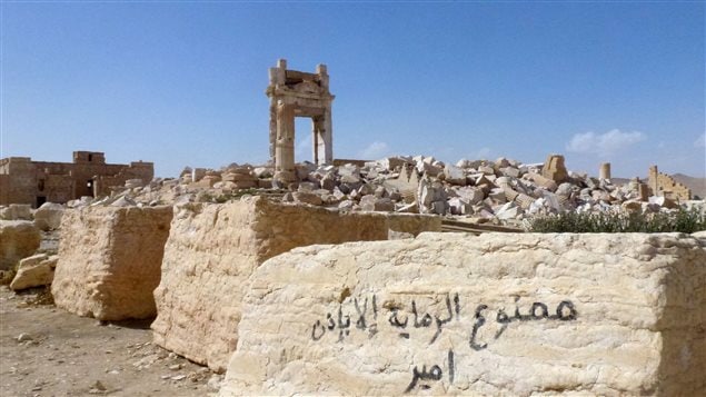 Le temple de Bêl détruit et vandalisé par des djihadistes de l'EI. Le temple de Bêl détruit et vandalisé par des djihadistes de l'EI.
