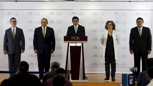 La conférence de presse des experts envoyés au Mexique à l'initiative de la Commission interaméricaine des droits de l'homme. La conférence de presse des experts envoyés au Mexique à l'initiative de la Commission interaméricaine des droits de l'homme.