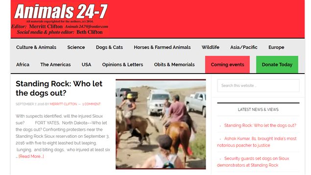 Le site web Animals 24-7 Le site web Animals 24-7