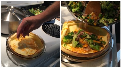 Ajouter le fromage et les légumes Ajouter le fromage et les légumes