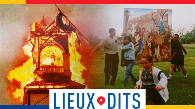 Le clocher de l'Église Sainte-Geneviève a été foudroyé par la foudre le 3 juillet 1994.