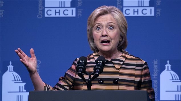 Hillary Clinton livrant un discours devant les membres du Congressional Hispanic Caucus Institure, à Washington. Hillary Clinton livrant un discours devant les membres du Congressional Hispanic Caucus Institure, à Washington.