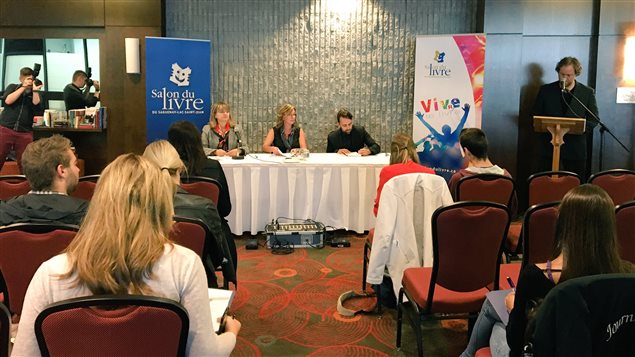 La conférence de presse du Salon du livre, mardi matin. La conférence de presse du Salon du livre, mardi matin.