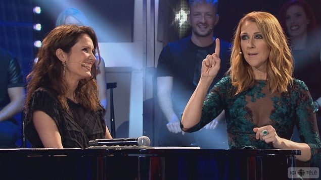 L'animatrice France Beaudoin et Céline Dion L'animatrice France Beaudoin et Céline Dion