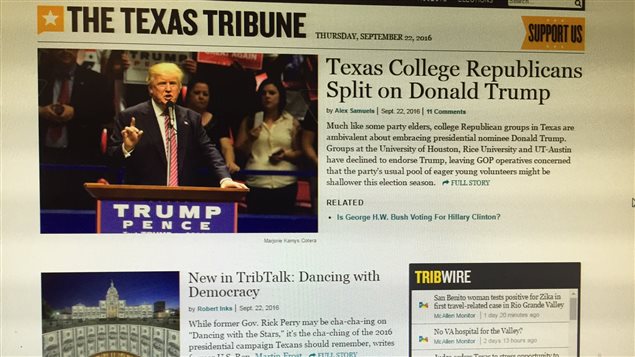 La une du Texas Tribune