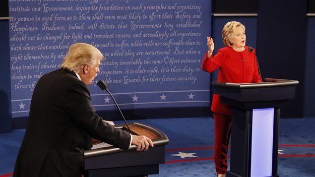 Donald Trump et Hillary Clinton durant le débat