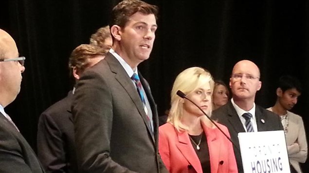 Le maire d'Edmonton, Don Iveson a pris la parole lors du sommet à Toronto.