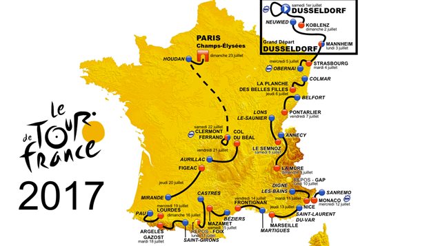 Le parcours du Tour de France 2017 Le parcours du Tour de France 2017
