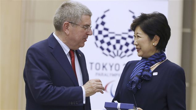 Thomas Bach et la gouverneure de Tokyo Yuriko Koike Thomas Bach et la gouverneure de Tokyo Yuriko Koike