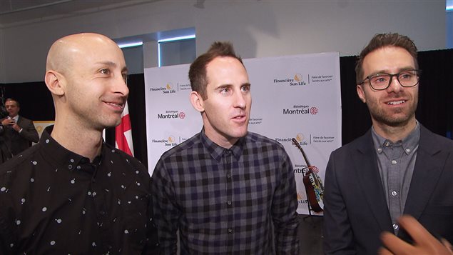 Jeff Stinco, Chuck Comeau et Sébastien Lefebvre, du groupe Simple Plan