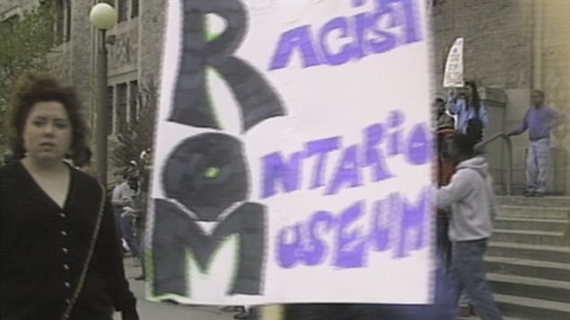 Manifestation contre le ROM en 1989