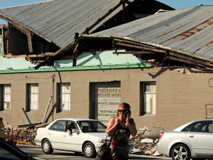Un édifice endommagé par un puissant séisme et des répliques à Christchurch, en Nouvelle-Zélande Un édifice endommagé par un puissant séisme et des répliques à Christchurch, en Nouvelle-Zélande