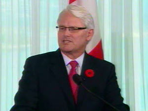 Gordon Campbell, lors de l'annonce de sa démission Gordon Campbell, lors de l'annonce de sa démission