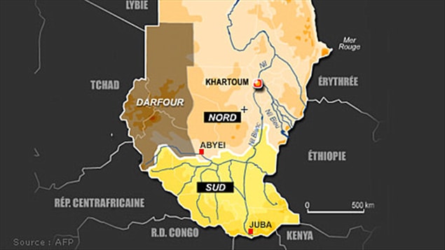 La carte du Soudan en janvier 2011 La carte du Soudan en janvier 2011