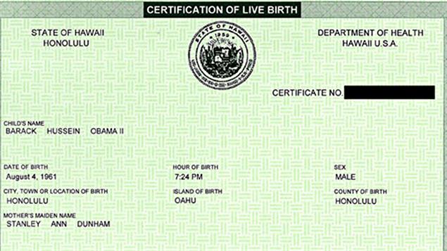 Le certificat de naissance que Barack Obama a lui-même publié sur son site. Le certificat de naissance que Barack Obama a lui-même publié sur son site.