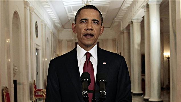 Le président américain Barack Obama s'adressant à la nation pour annoncer la mort de Ben Laden Le président américain Barack Obama s'adressant à la nation pour annoncer la mort de Ben Laden