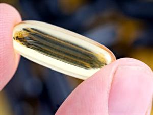 Une capsule d'oméga-3 Une capsule d'oméga-3