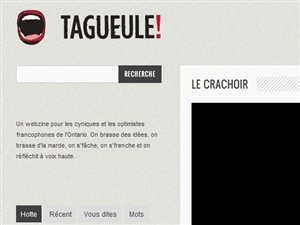 La page d'accueil du webzine TaGueule.ca La page d'accueil du webzine TaGueule.ca