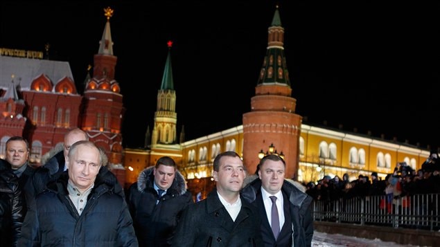 Vladimir Poutine et Dimitri Medvedev à Moscou Vladimir Poutine et Dimitri Medvedev à Moscou