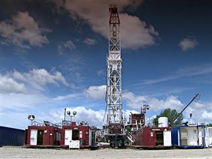 Un puit de gaz de schiste Un puit de gaz de schiste