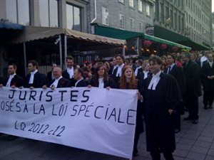Manifestation de juristes contre la loi 78 Manifestation de juristes contre la loi 78