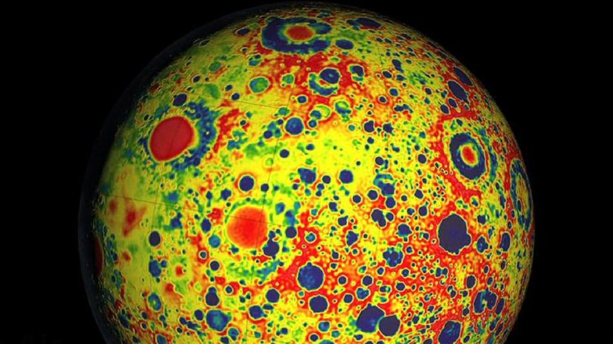 Cette image montre les champs de gravité de la Lune Cette image montre les champs de gravité de la Lune