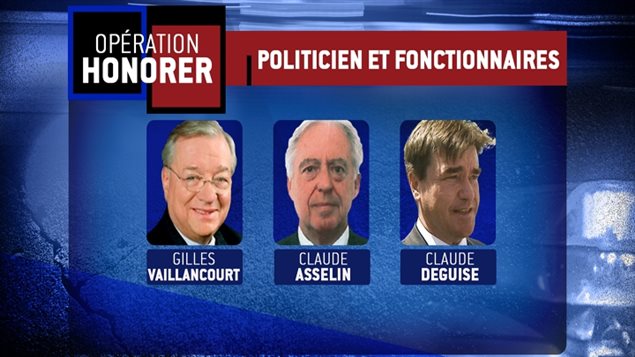 Gilles Vaillancourt, Claude Asselin et Claude Deguise sont notamment accusé de gangstérisme. Gilles Vaillancourt, Claude Asselin et Claude Deguise sont notamment accusé de gangstérisme.