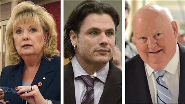 Pamela Wallin, Patrick Brazeau et Mike Duffy Pamela Wallin, Patrick Brazeau et Mike Duffy