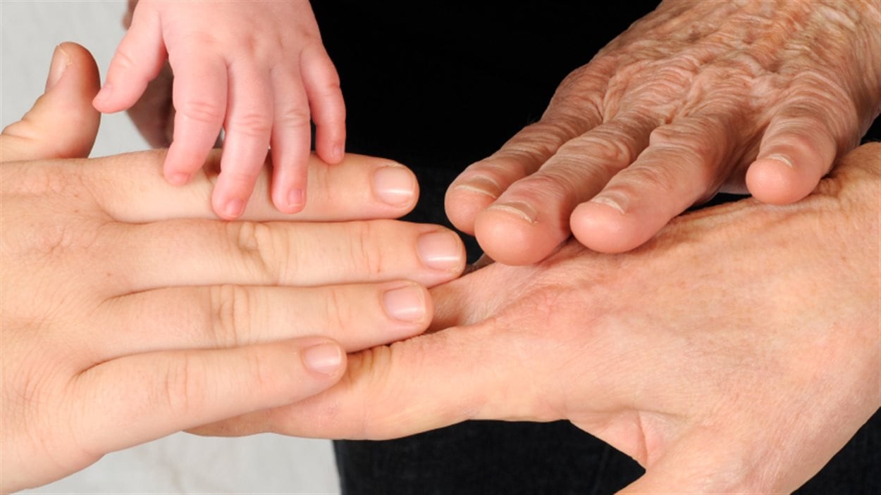 Les mains d'hommes de plusieurs générations Les mains d'hommes de plusieurs générations