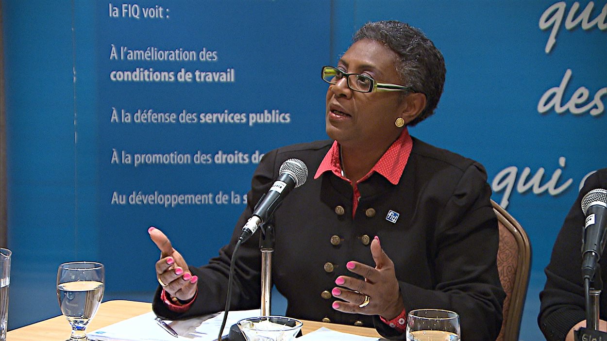 Régine Laurent, présidente de la Fédération interprofessionnelle de la santé du Québec Régine Laurent, présidente de la Fédération interprofessionnelle de la santé du Québec