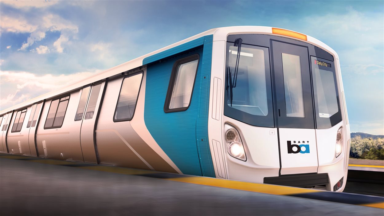 Représentation du train de Bombardier construit pour la société de transport de San Francisco. Représentation du train de Bombardier construit pour la société de transport de San Francisco.