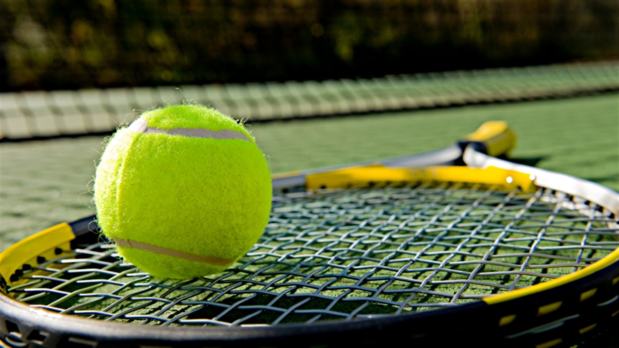 Une raquette et une balle de tennis. Une raquette et une balle de tennis.
