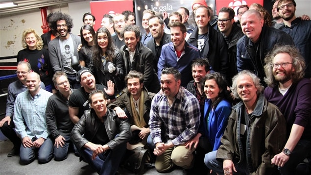 François Morency et les humoristes en nomination au Gala Les Olivier. François Morency et les humoristes en nomination au Gala Les Olivier.