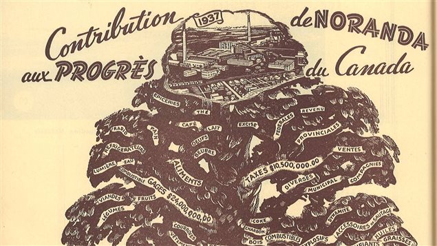 Publicité de la mine Noranda publiée en 1939 Publicité de la mine Noranda publiée en 1939