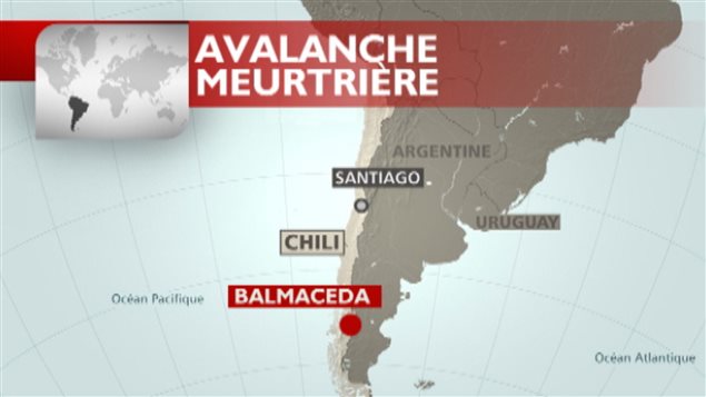 Carte de l'endroit où s'est produit l'avalanche meutrière Carte de l'endroit où s'est produit l'avalanche meutrière