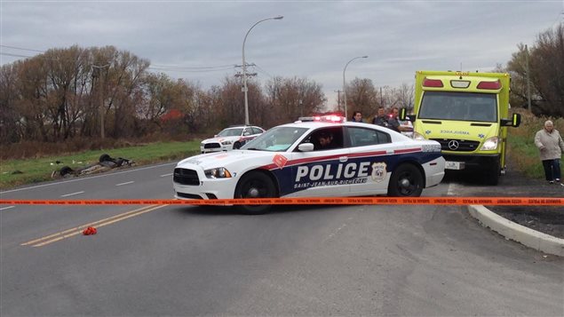 L'endroit où le suspect a été abattu par les policiers. L'endroit où le suspect a été abattu par les policiers.