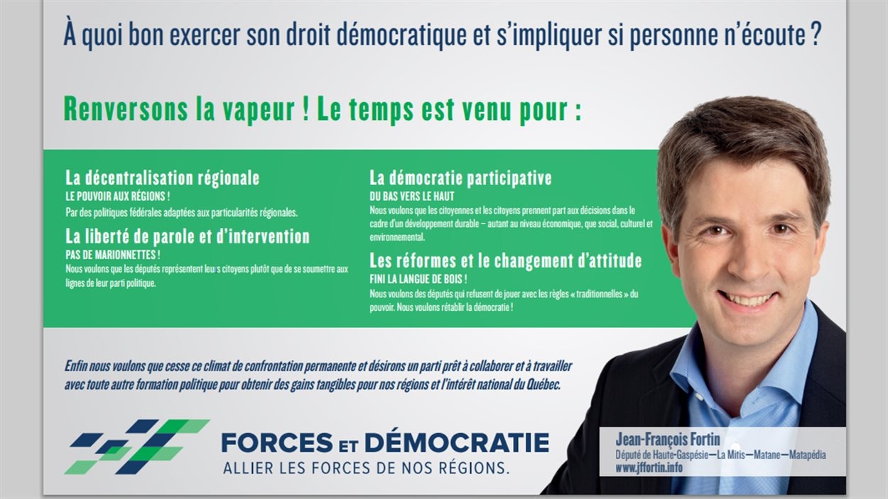 Jean-François Fortin lance le parti Forces et Démocratie Jean-François Fortin lance le parti Forces et Démocratie